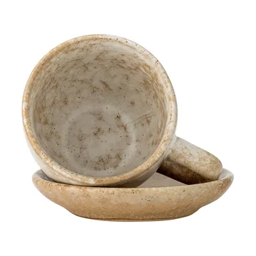 Filiżanka ze spodkiem Brenta, 4-pak - Naturalny - Bloomingville