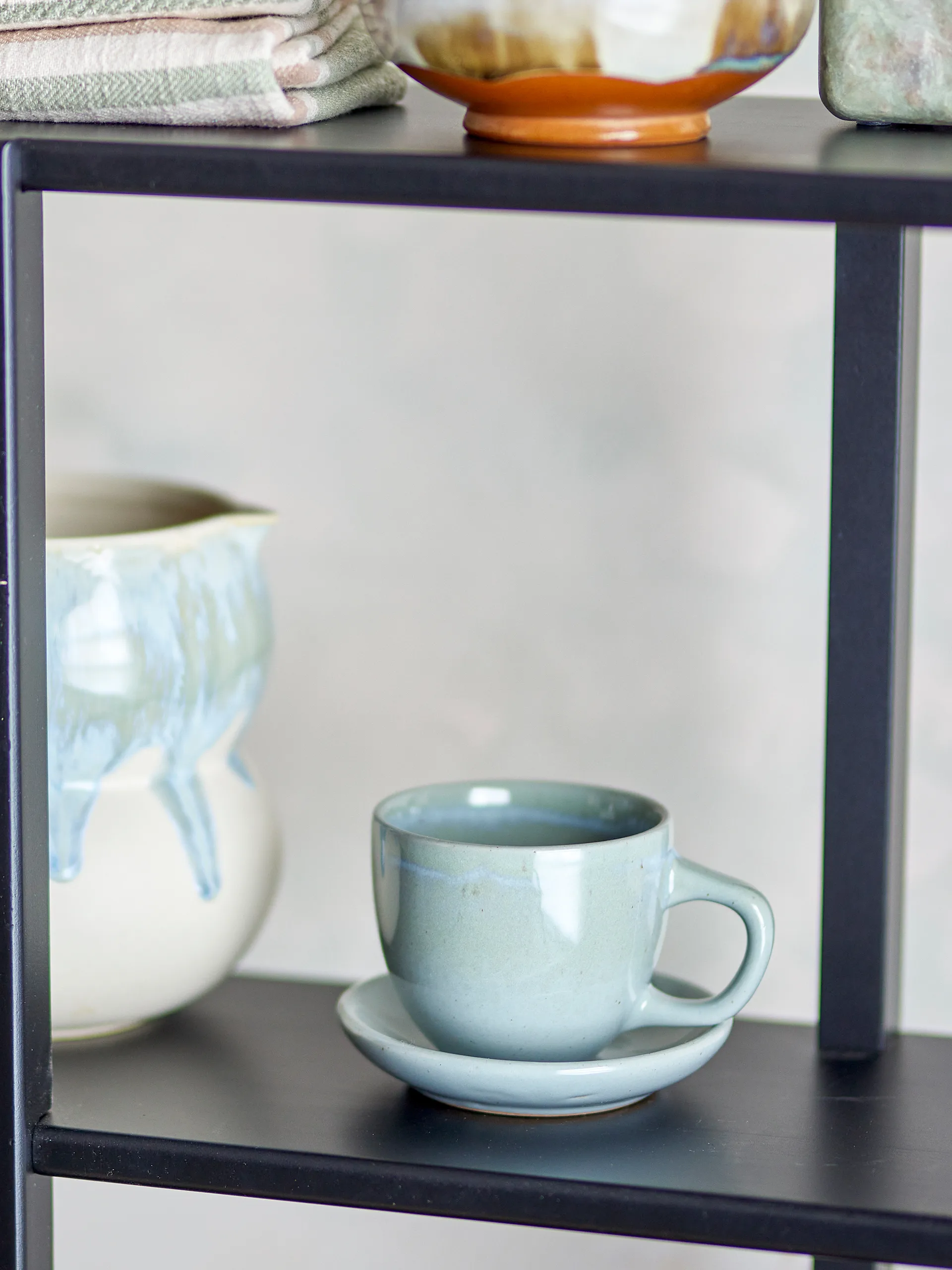 Filiżanka ze spodkiem Brenta, 4-pak, Niebieski Bloomingville