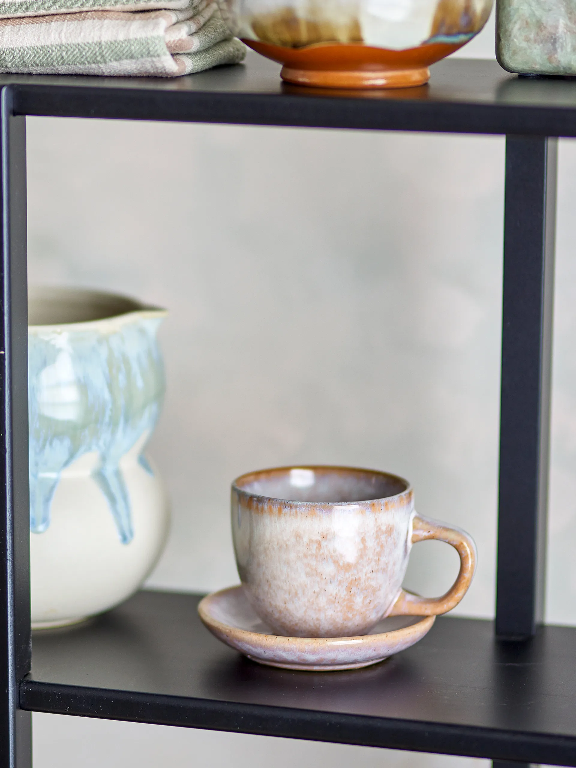 Filiżanka ze spodkiem Brenta, 4-pak, Różowy Bloomingville