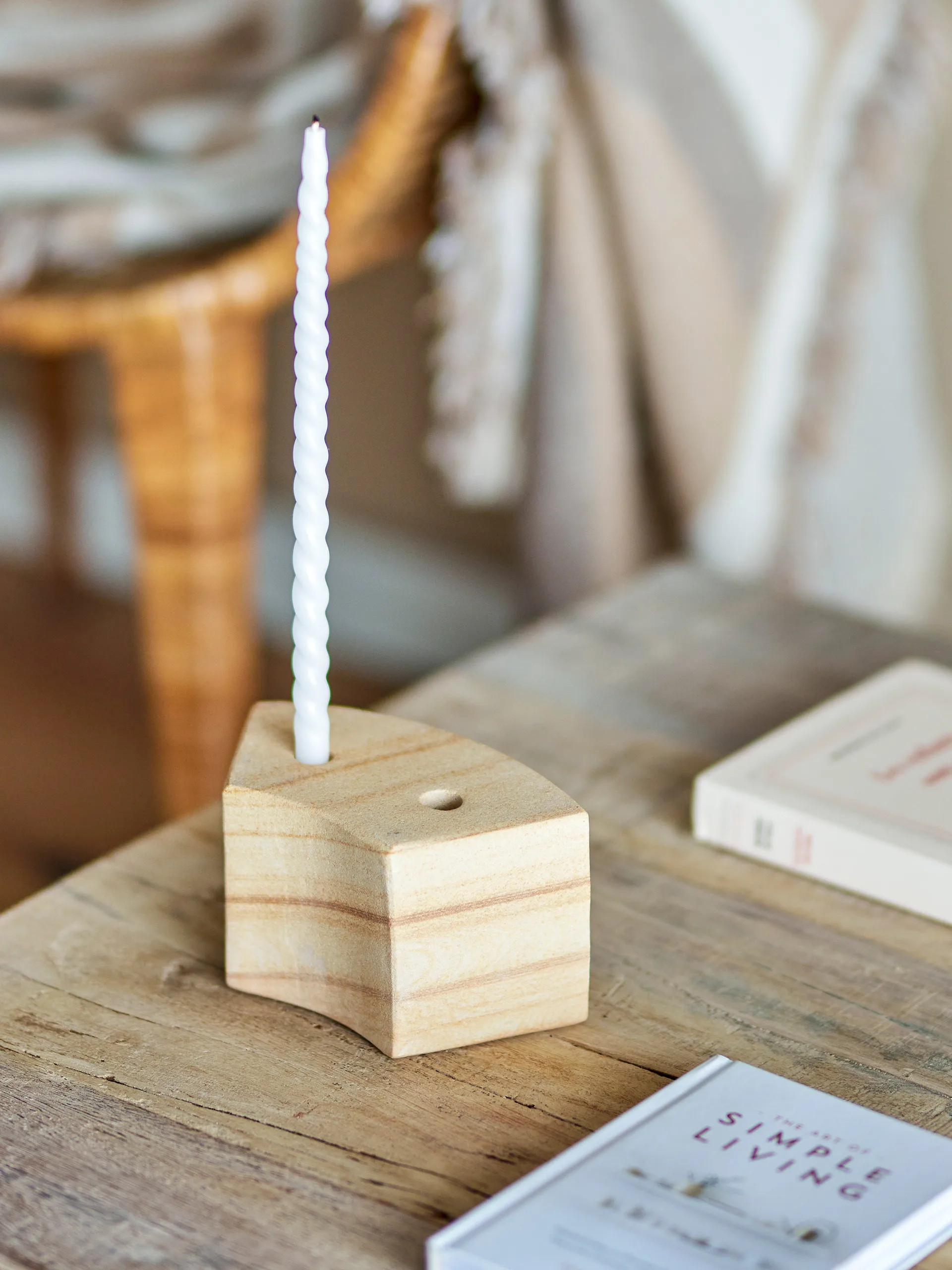 Florida świecznik 14,5x8x7,5 cm, Natural sandstone Bloomingville