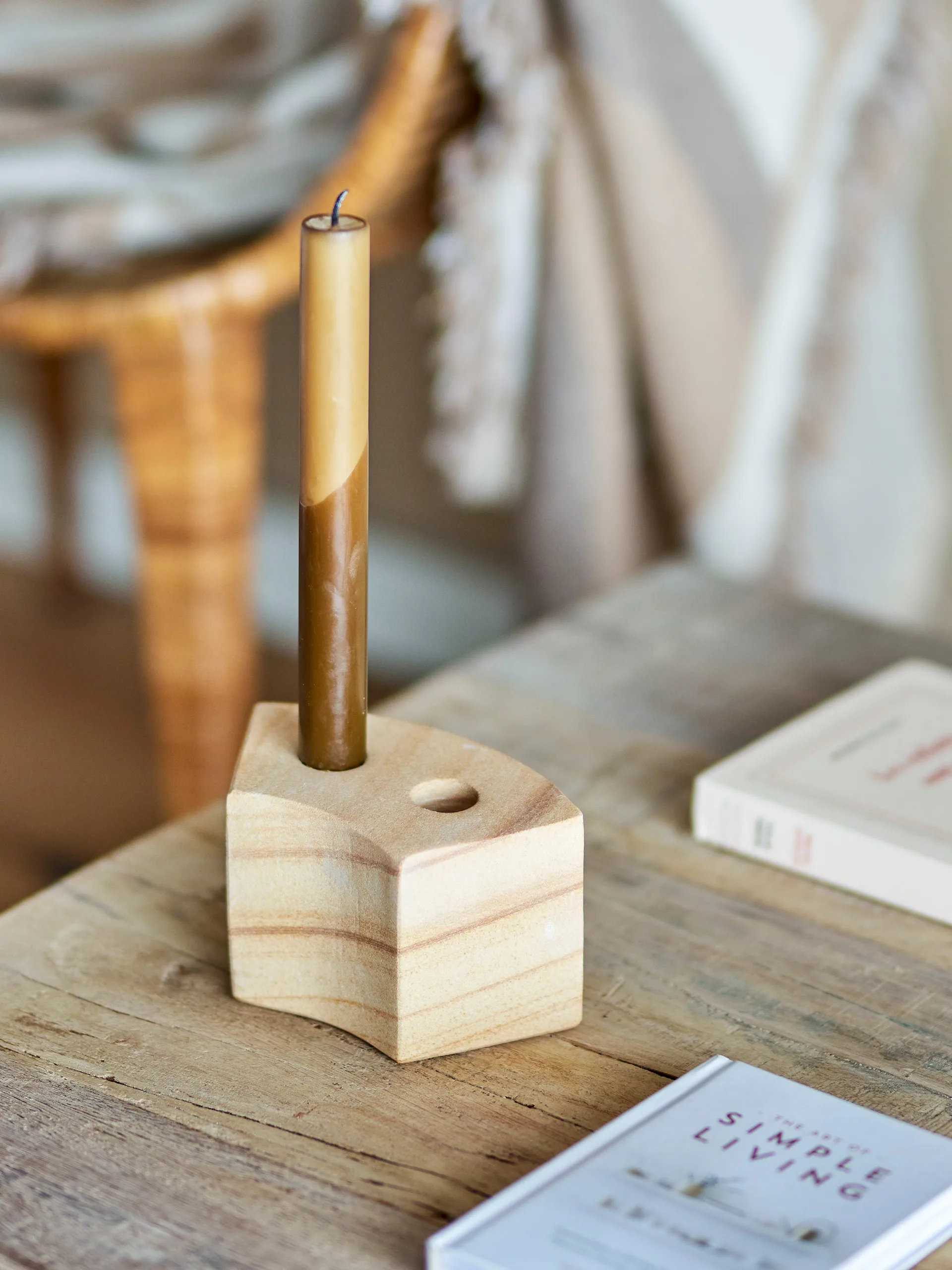 Florida świecznik 14,5x8x7,5 cm, Natural sandstone Bloomingville