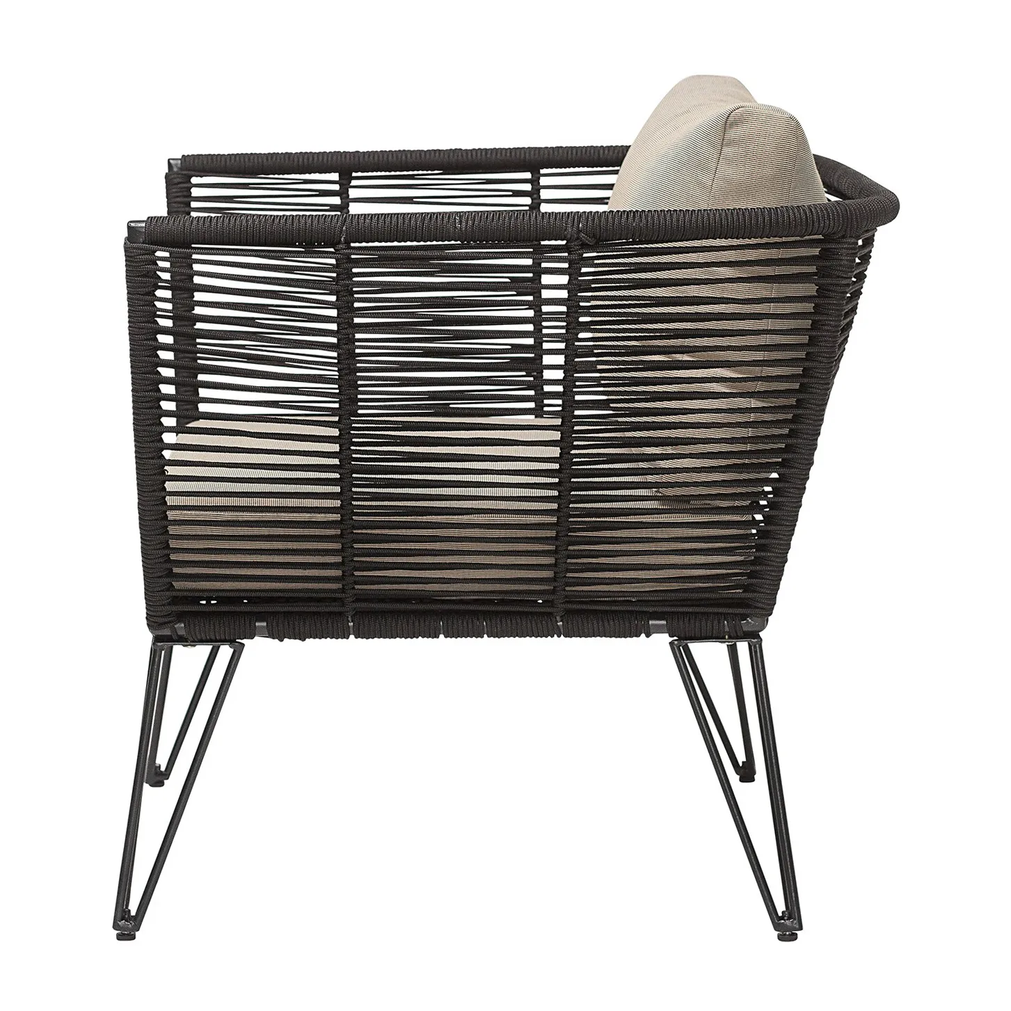 Fotel Mundo lounge, Black-beige Bloomingville