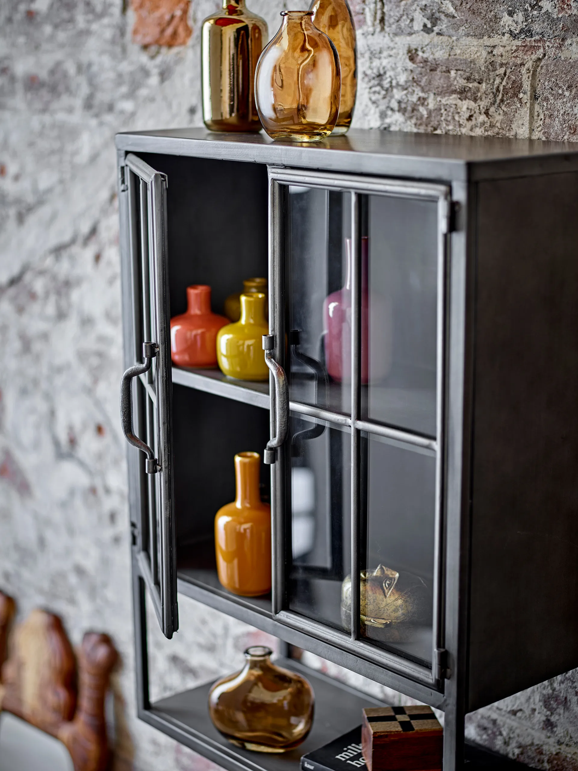 Gabinet Sindre 46x21,5x61 cm, Black, metal Bloomingville