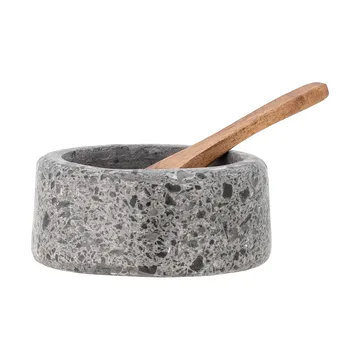 Ghizelle solniczka z łyżką Ø7 cm - Kamienna akacja - Bloomingville