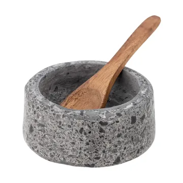 Ghizelle solniczka z łyżką Ø7 cm - Kamienna akacja - Bloomingville