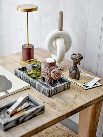 Goa świecznik 20 cm - White marble - Bloomingville