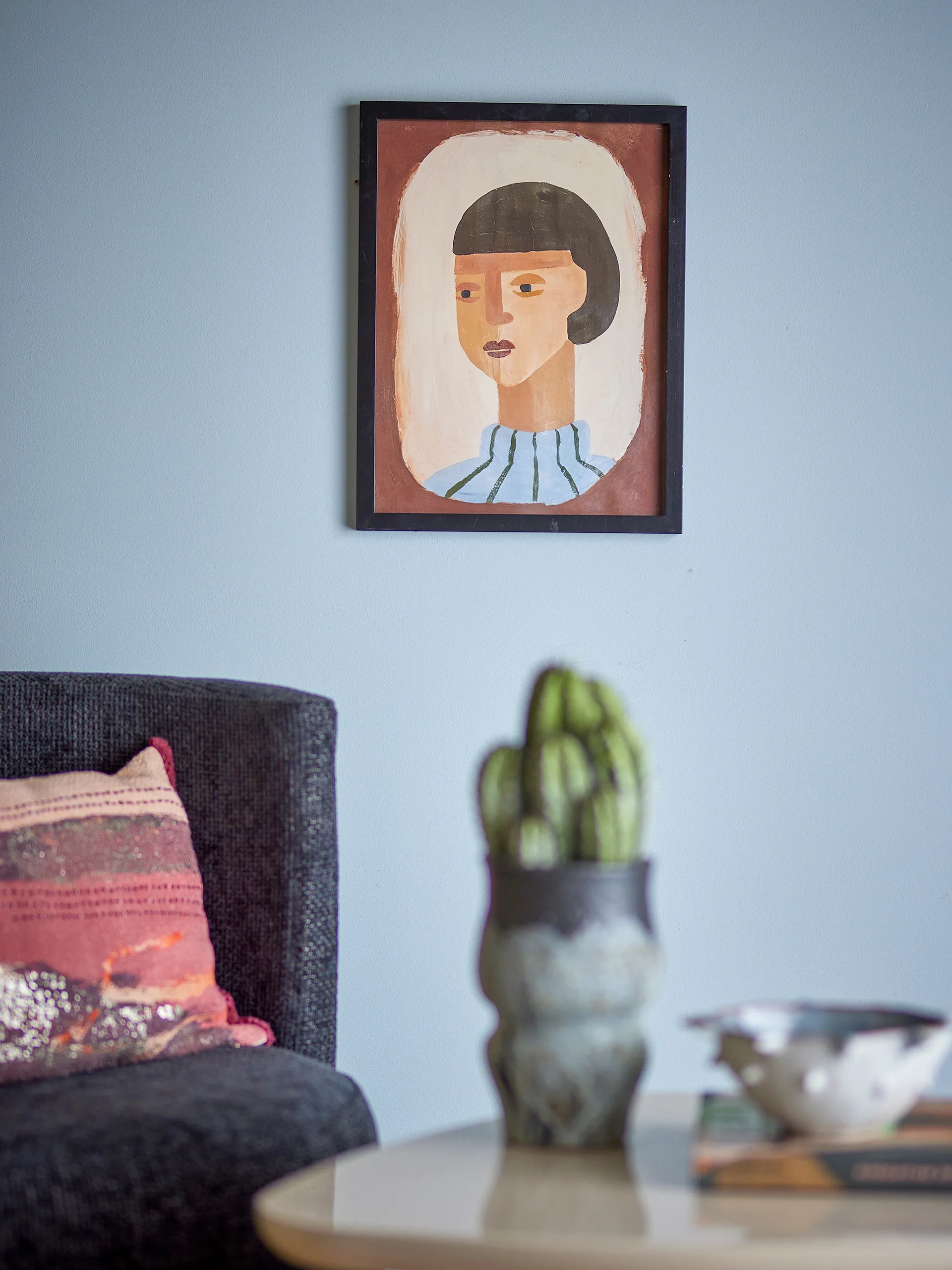 Ilustracja obramowana Amanda 32x42 cm, Brązowy Bloomingville