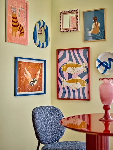 Ilustracja obramowana Remy 50x70 cm - Różowy - Bloomingville