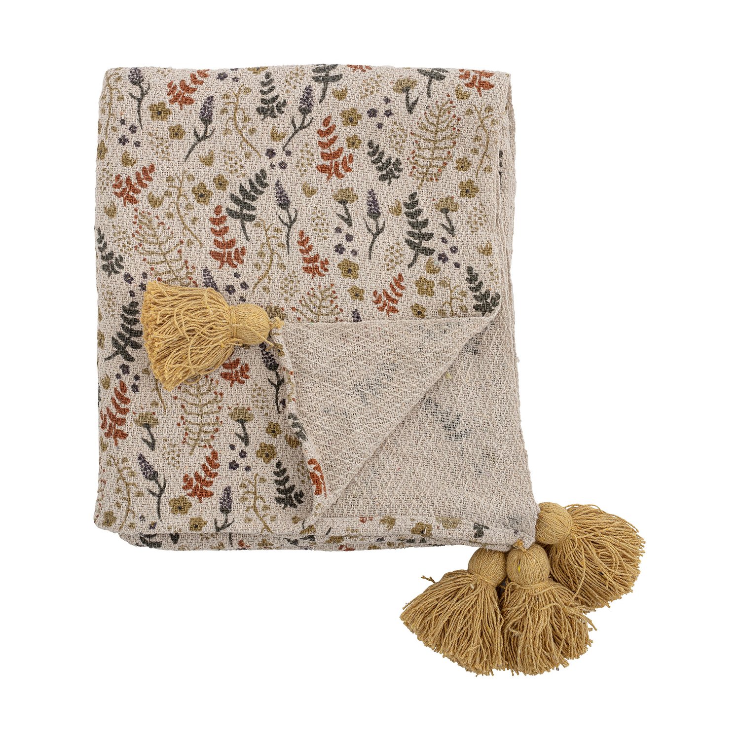 Bloomingville Koc Filipa 130x160 cm Żółty | Skandynawski Design | Bawełniane koce i pledy | Żółty