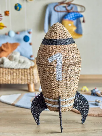 Kosz do przechowywania Cosmina z pokrywką Ø40x68,5 cm - Nature - Bloomingville