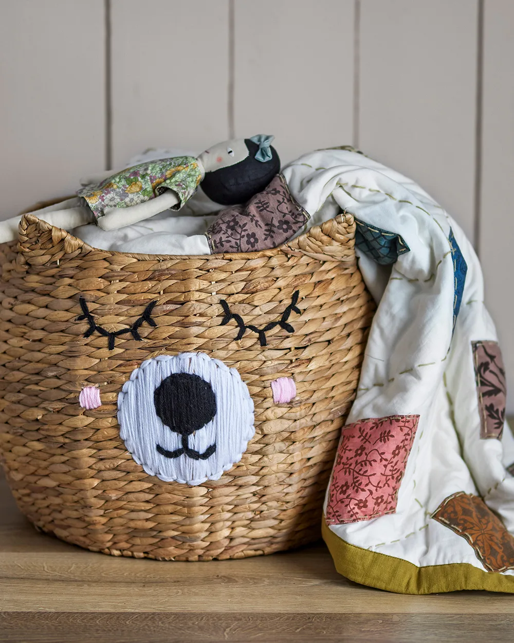 Kosz do przechowywania Eman Ø50x40 cm, Nature Bloomingville