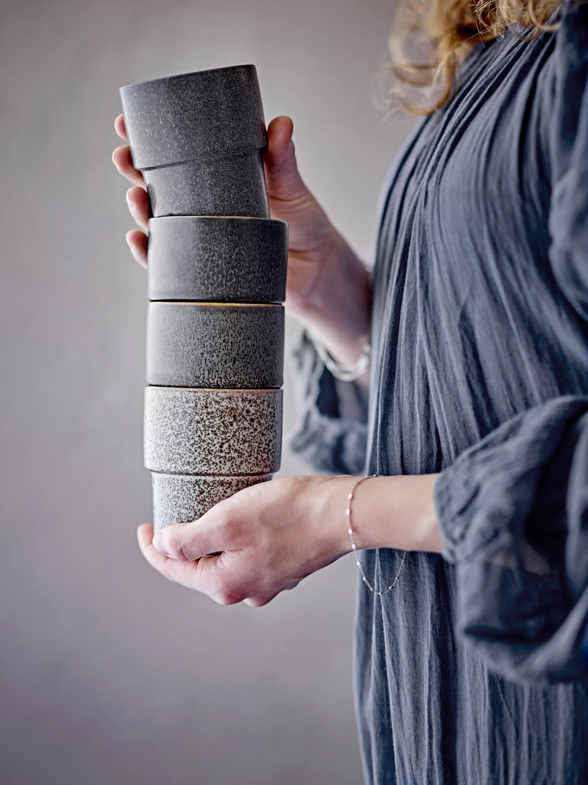 Kubek Ewan, 4‑pak, Brązowy Bloomingville