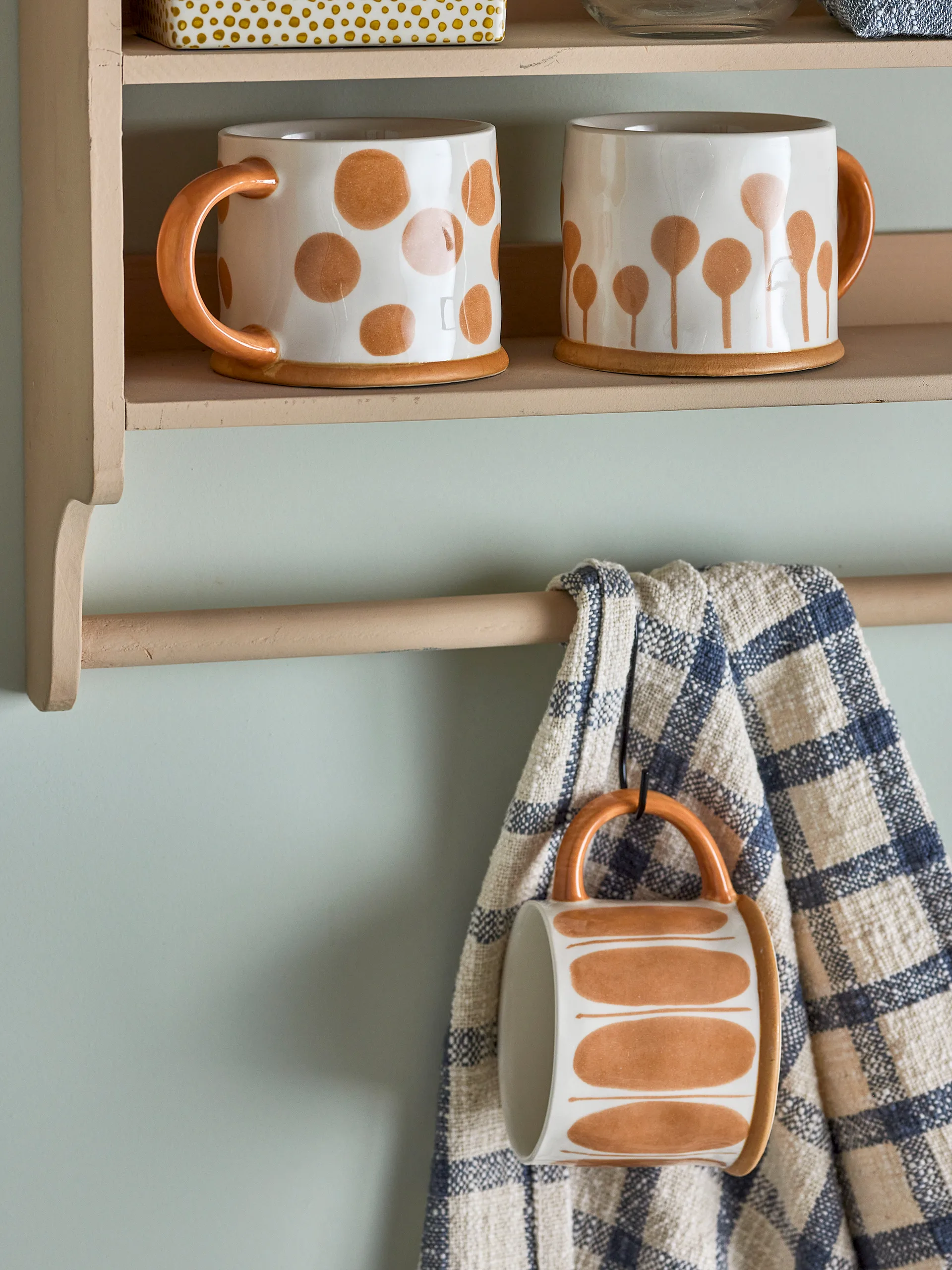 Kubek Linora 450 ml, 3-pak, Biało-brązowy Bloomingville