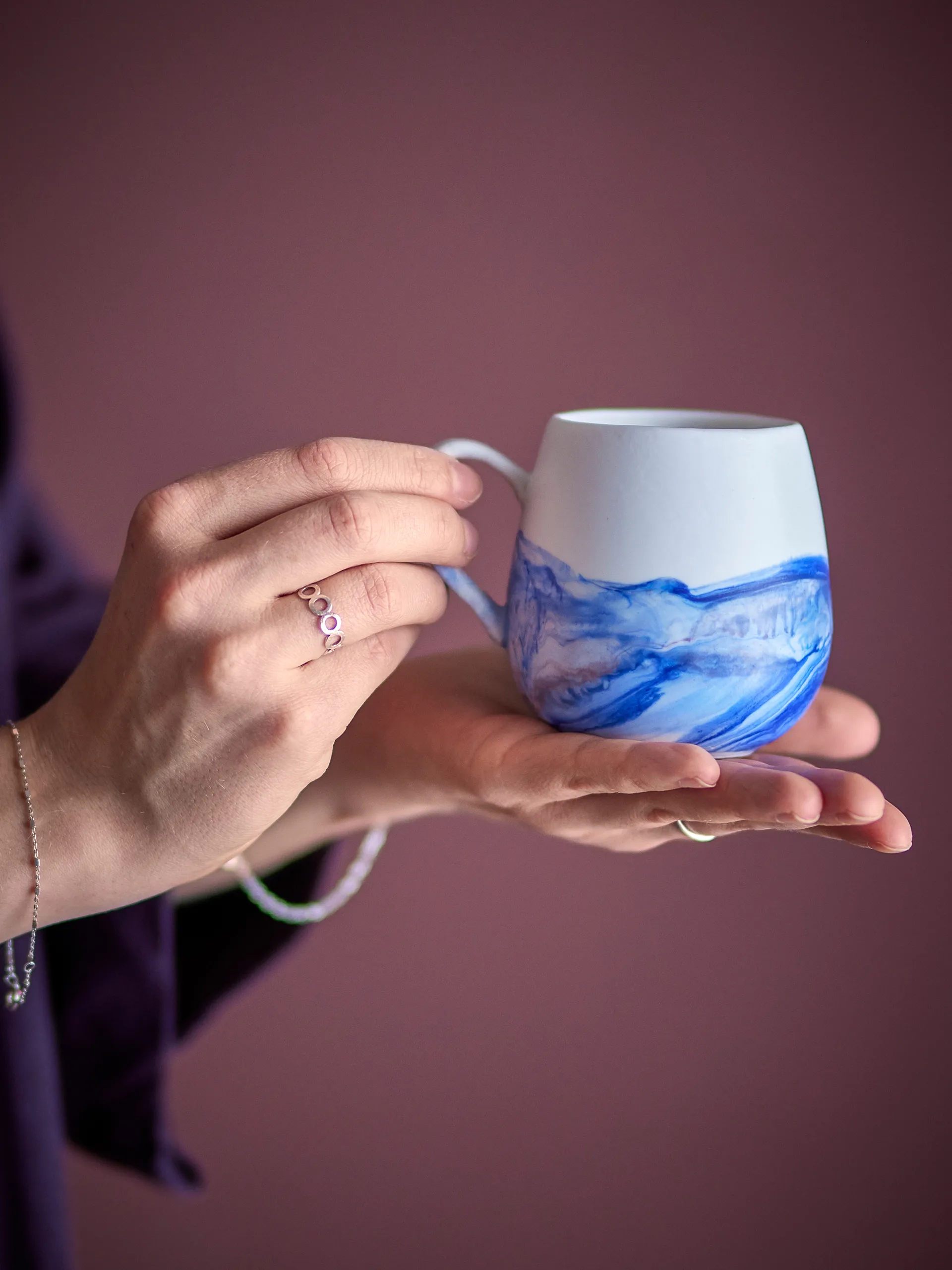 Kubek Lyre, 4-pak, Niebieski Bloomingville