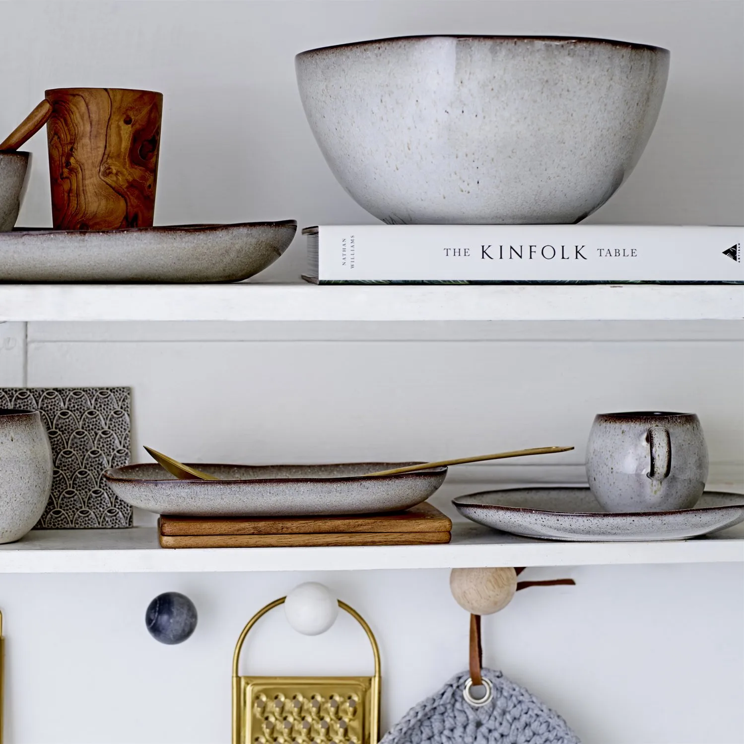 Kubek Sandrine 8 cm, Jasnoszary Bloomingville