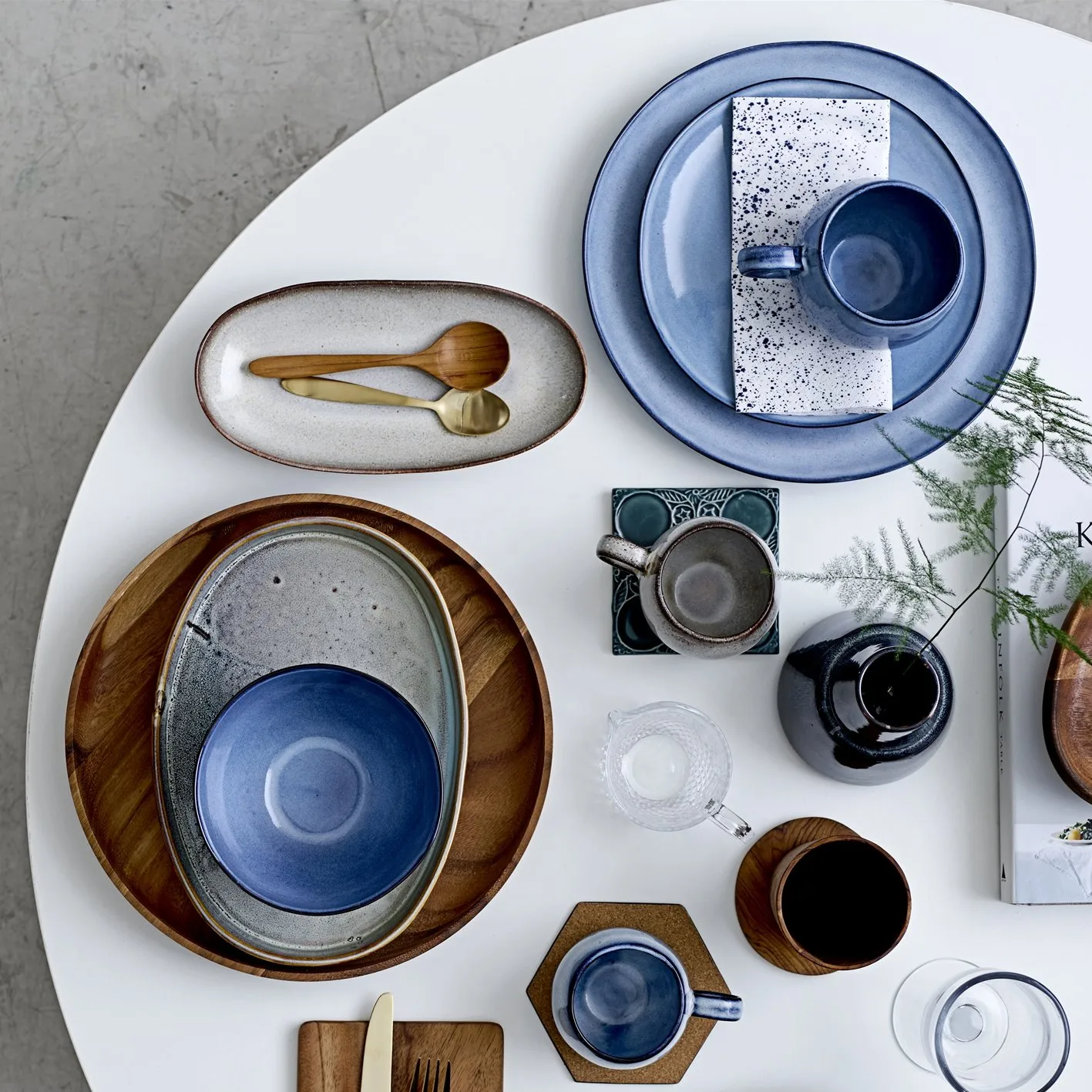 Kubek Sandrine 8 cm, Niebieski Bloomingville