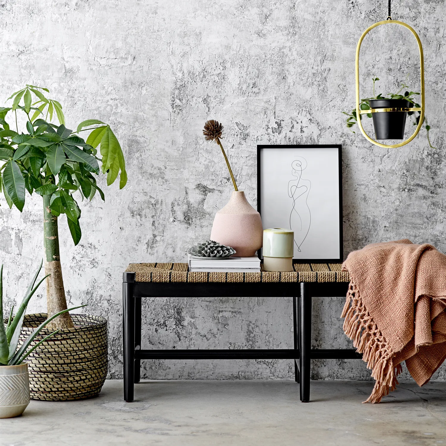 Kwiat dekoracyjny Bloomingville, Kamień szary Bloomingville