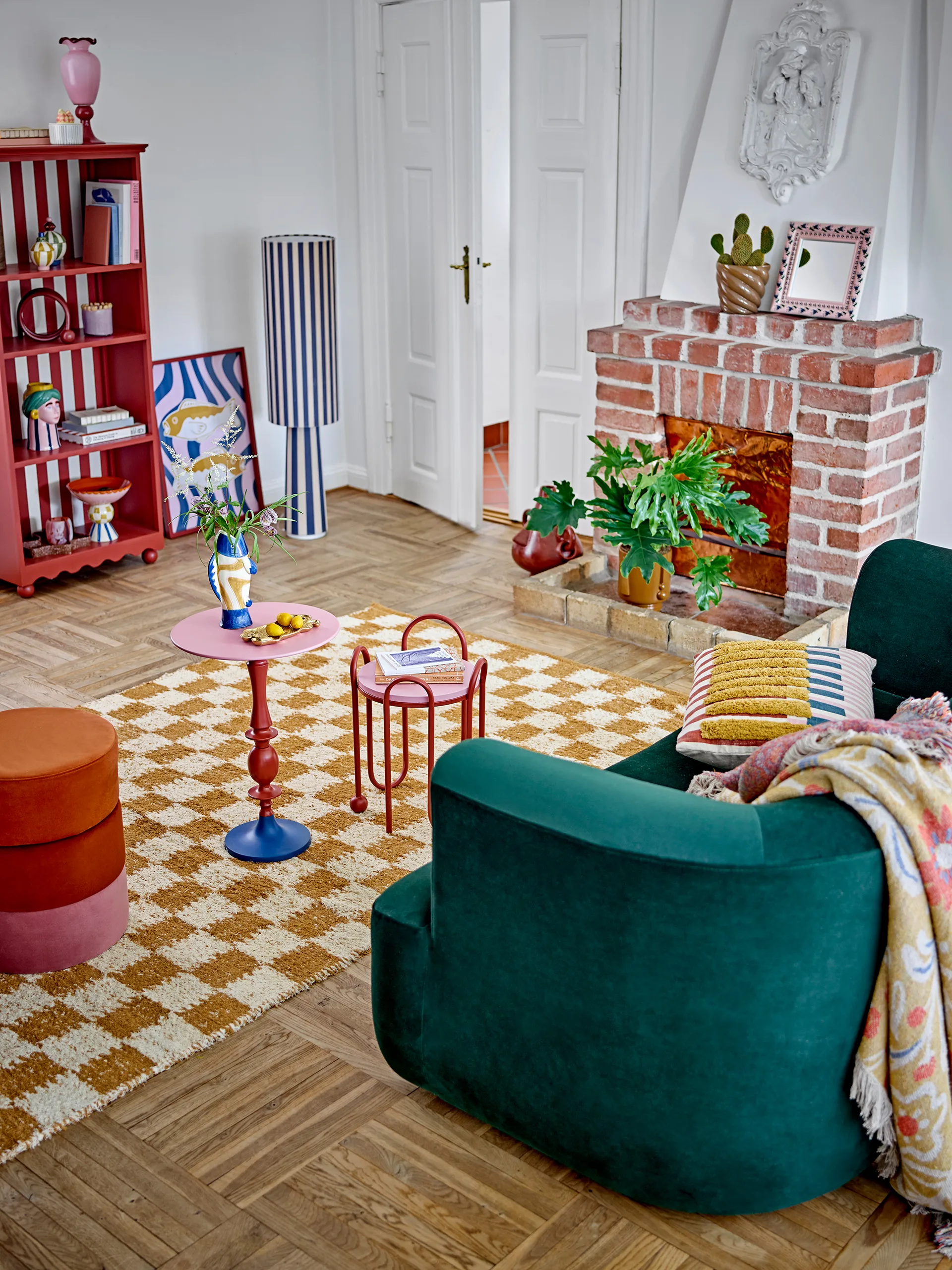 Lampa podłogowa Emmie, Niebieski Bloomingville