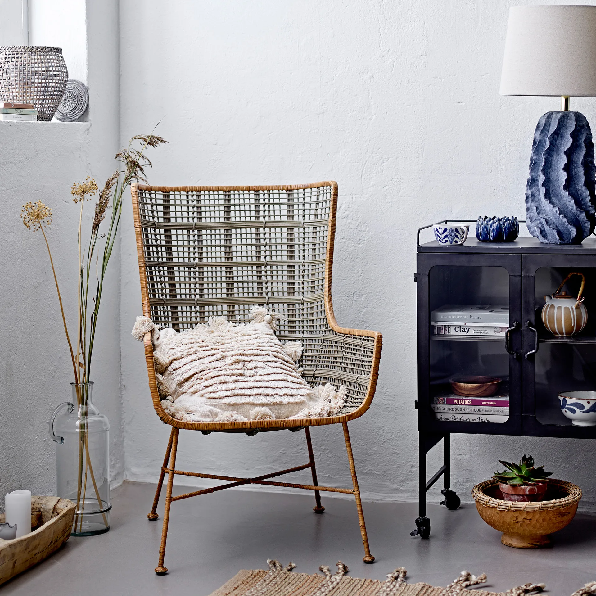 Lampa stołowa Natika 67 cm, Niebieski Bloomingville