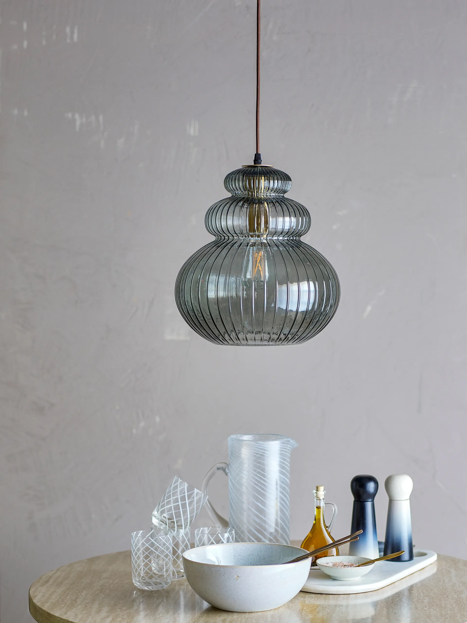 Lampa wisząca Sybia Ø31,5 cm, Szary Bloomingville