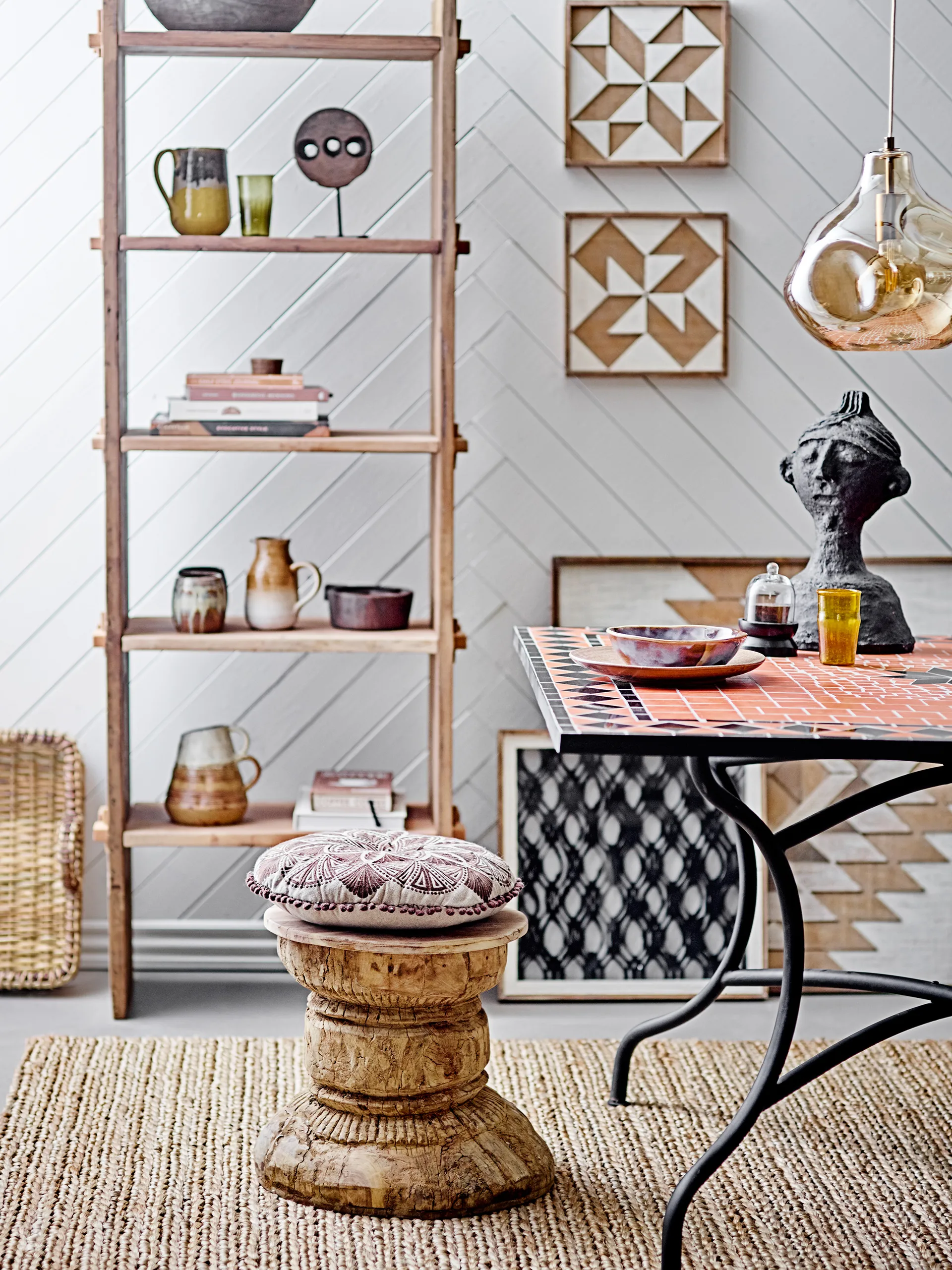 Lampa wisząca szklana, Azizi Ø30 cm, Brązowy Bloomingville