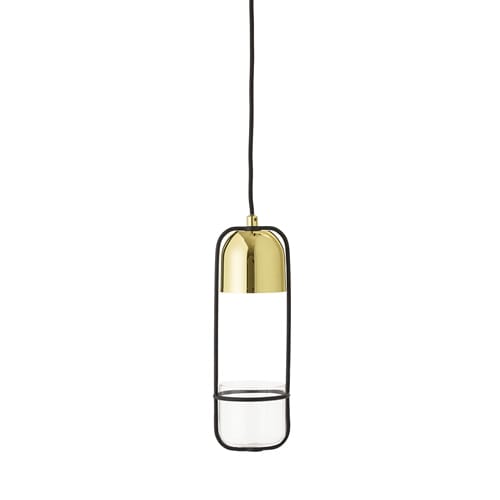 Lampa wisząca z doniczką Bloomingville Ø10 cm - przezroczysty - złoty - Bloomingville