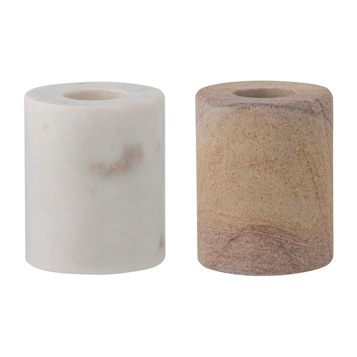 Lavina świecznik 2 szt. - Naturalny marmur - Bloomingville