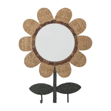 Lustro Nabiya z haczykami 56x74 cm - Naturalny - Bloomingville