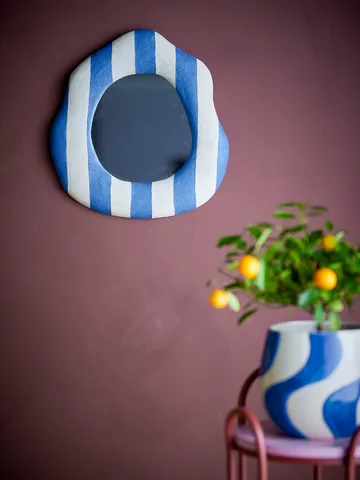 Lustro ścienne Travis 39,5x38,5 cm - Niebieski - Bloomingville