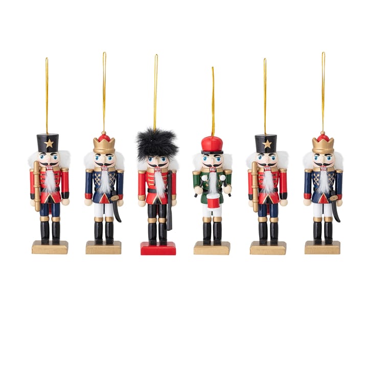 Mahi Ornament Zawieszka świąteczna Dziadek do orzechów 6 szt, Multi Bloomingville