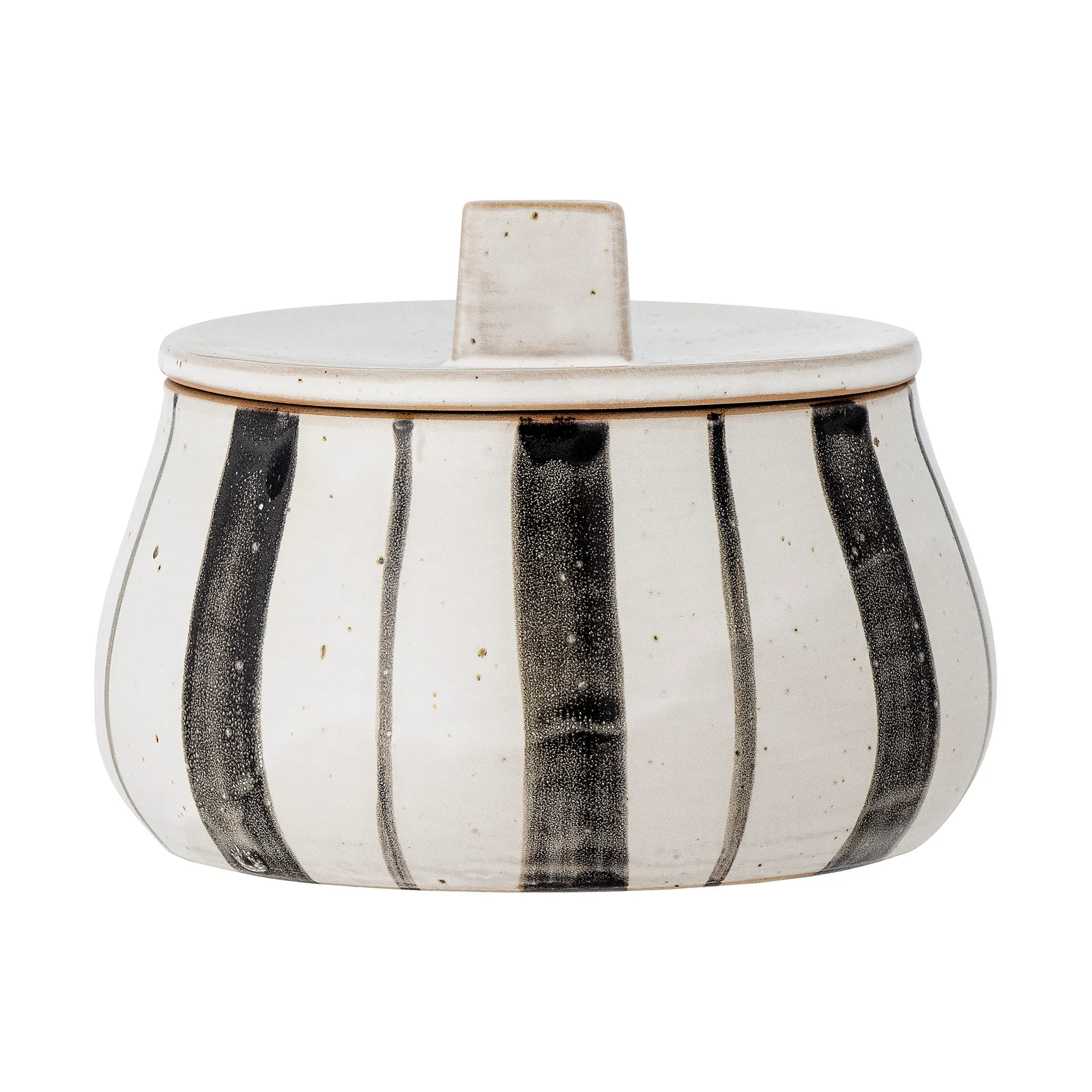 Marita pudełko z pokrywką Ø12 cm, Czarny-biały Bloomingville