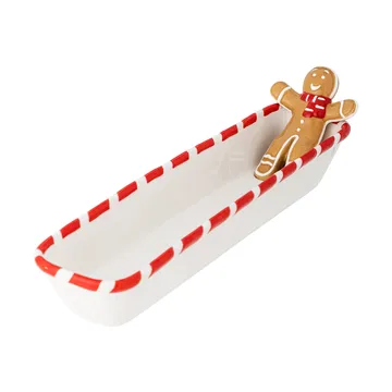 Miska do serwowania Ginnie 36,5x12,5 cm - Biało-brązowa - Bloomingville