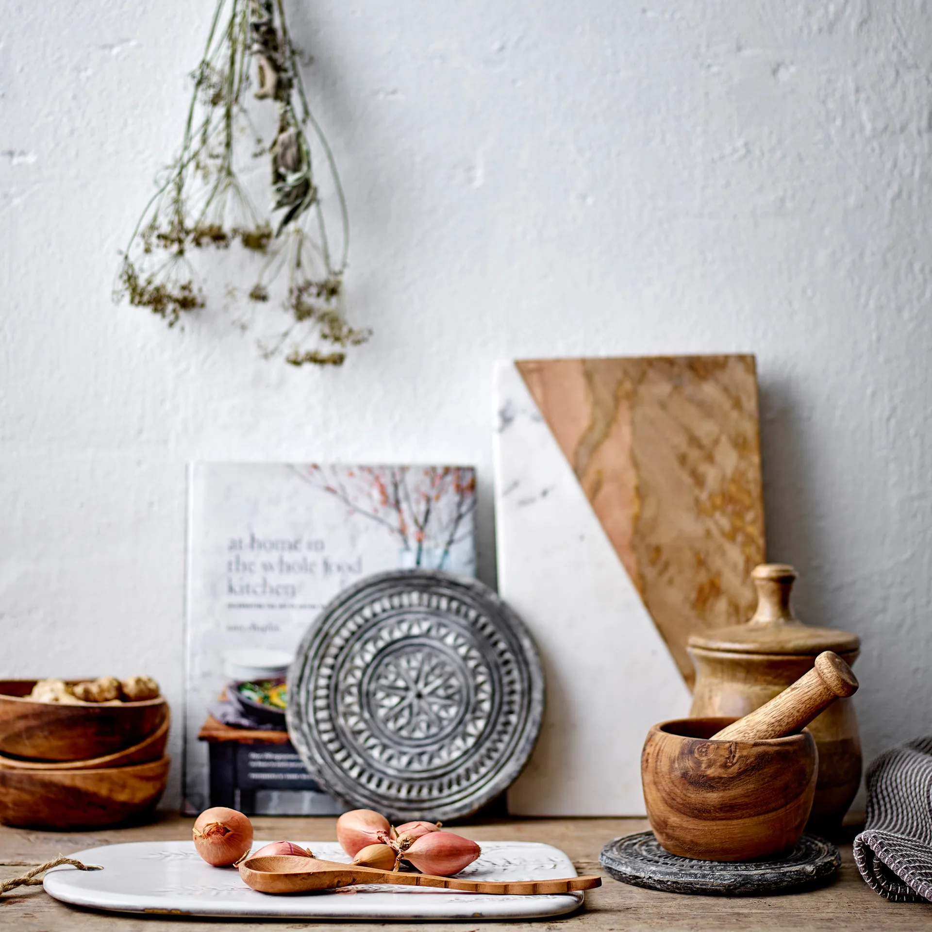 Miska Irha akacja 4-pak, Brązowy Bloomingville