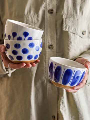 Miska Linora 580 ml, 3-pak - Niebieski - Bloomingville