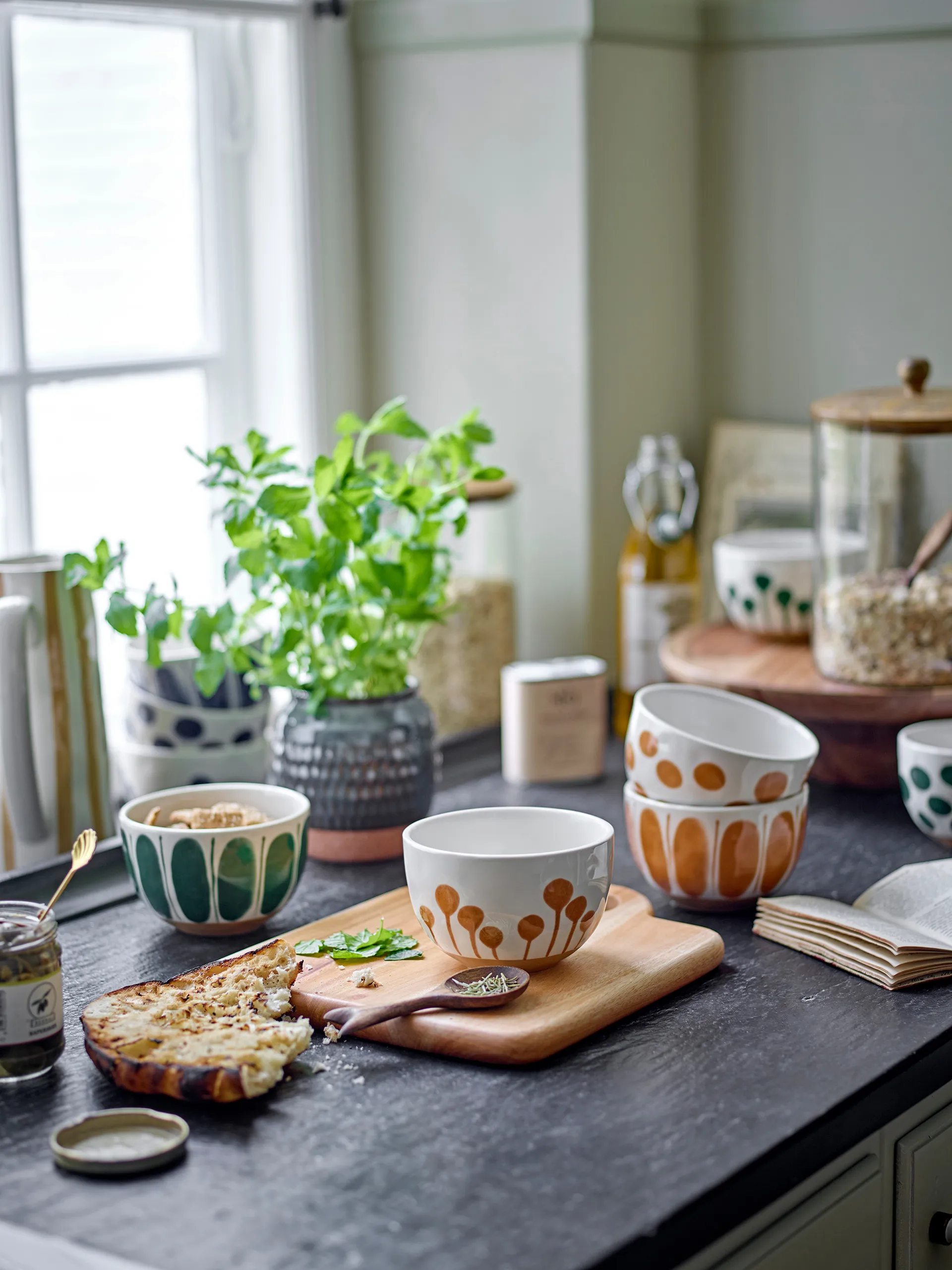 Miska Linora 580 ml, 3-pak, Niebieski Bloomingville