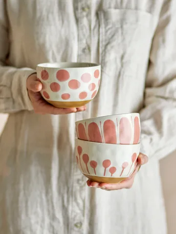 Miska Linora 580 ml, 3-pak - Różowy - Bloomingville