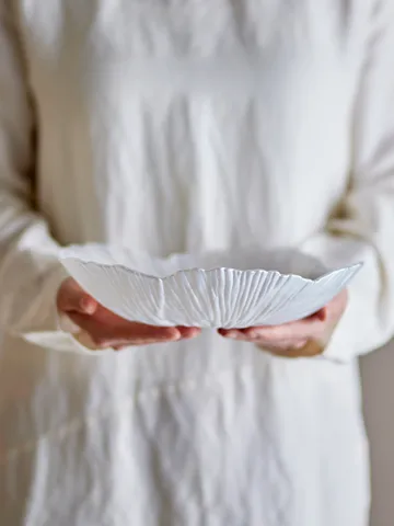 Miska szklana Iani Ø26 cm - Biały - Bloomingville