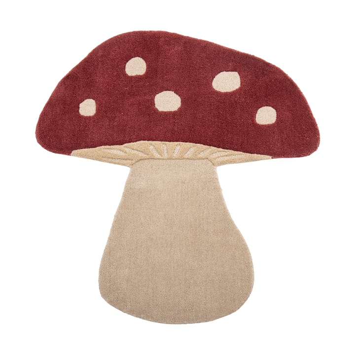 Mushroom wełniany dywan 85x90 cm - Czerwony-biały - Bloomingville