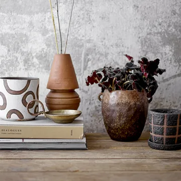 Nenne doniczka z uchwytem Ø16 cm - Brązowy - Bloomingville