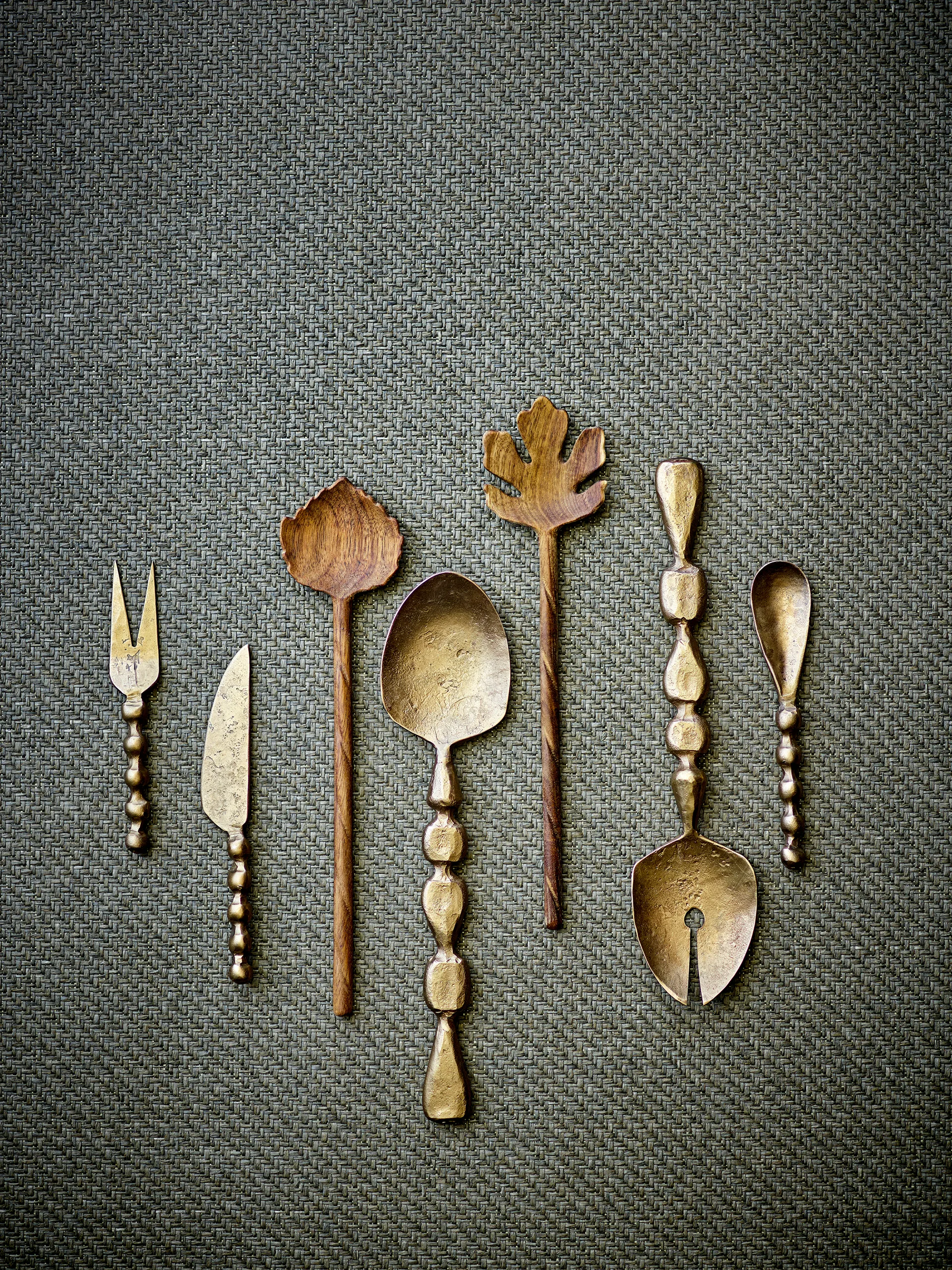 Noże do sera Haolin, 3-pak, Mosiężny Bloomingville