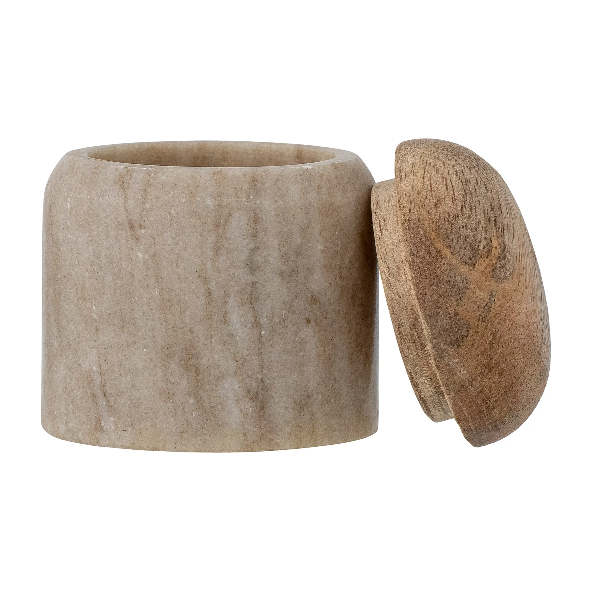 Payana - pojemnik do przechowywania z przykrywką Ø8x8 cm, Marmur - drzewo mango Bloomingville