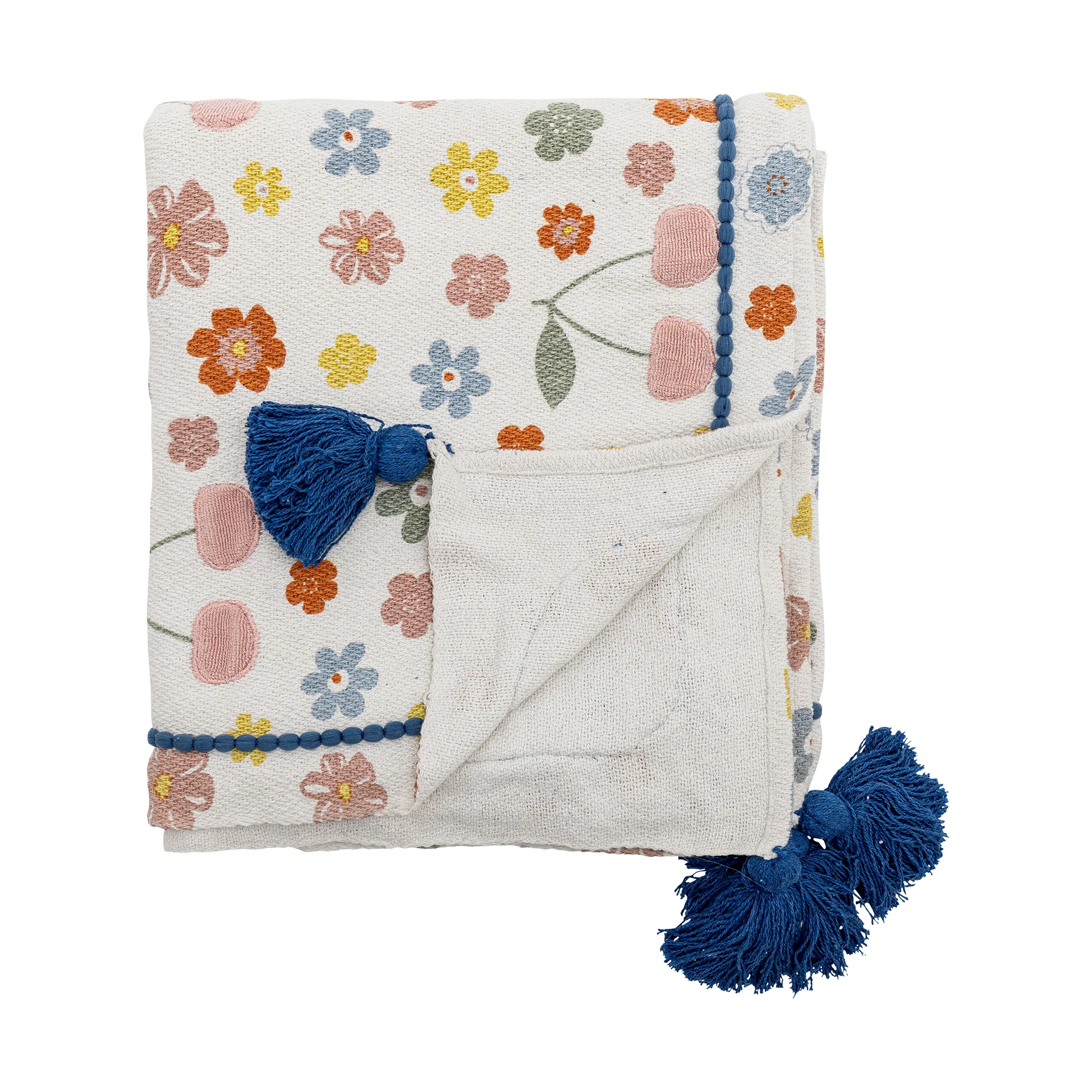 Pled bawełniany Cherry 160x130 cm, Różowy Bloomingville