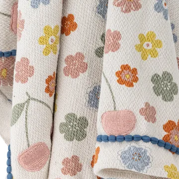 Pled bawełniany Cherry 160x130 cm - Różowy - Bloomingville