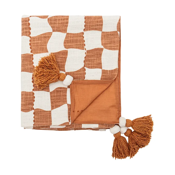 Pled bawełniany Chola 150x130 cm - Brązowy - Bloomingville