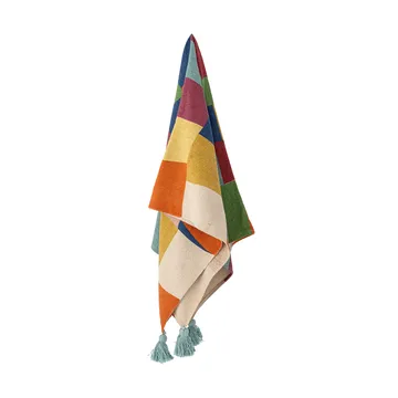 Pled bawełniany Colorine 160x130 cm - Niebieski - Bloomingville