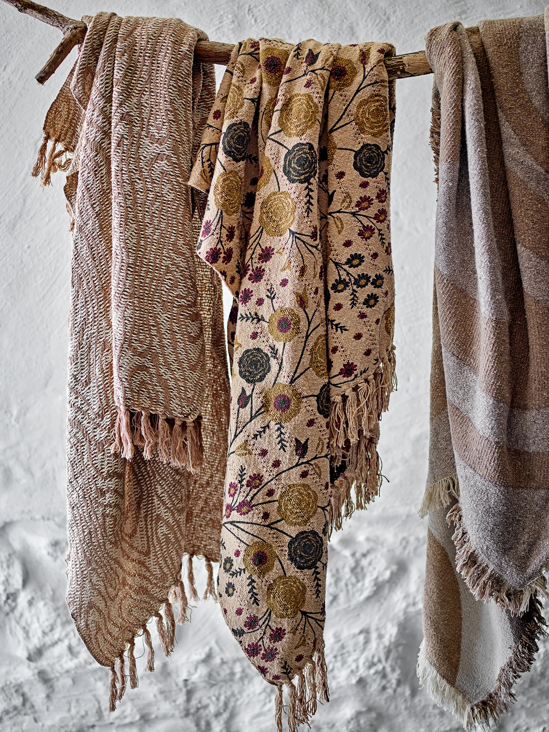 Pled bawełniany Salobre 160x130 cm, Brązowy Bloomingville