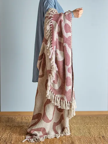 Pled bawełniany Salobre 160x130 cm - Brązowy - Bloomingville