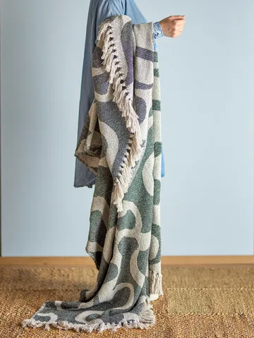 Pled bawełniany Salobre 160x130 cm - Czarny - Bloomingville