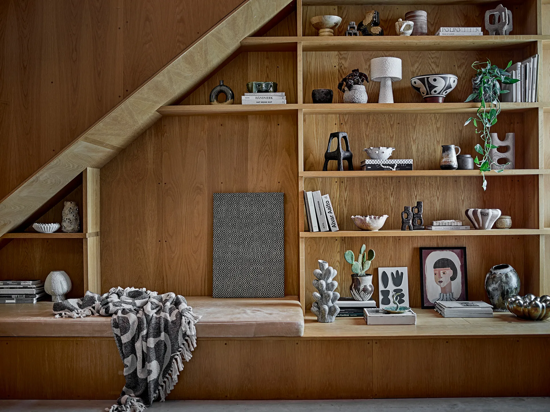 Pled bawełniany Salobre 160x130 cm, Czarny Bloomingville