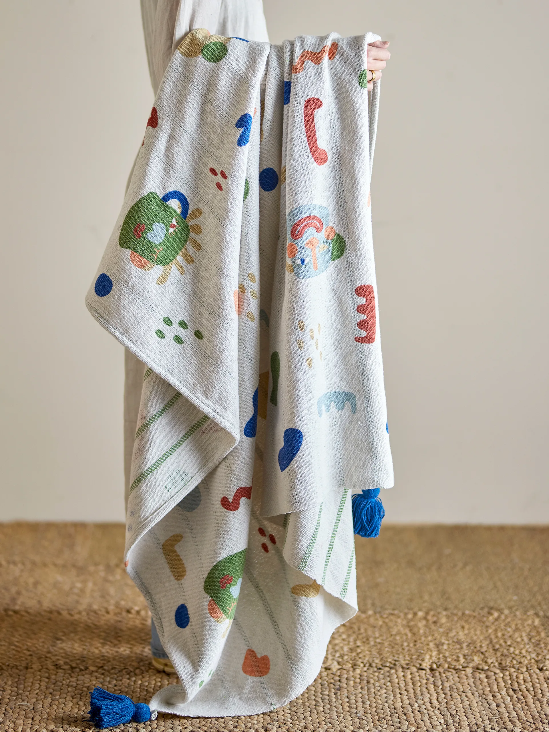 Pled bawełniany Sylvie 160x130 cm, Naturalny Bloomingville